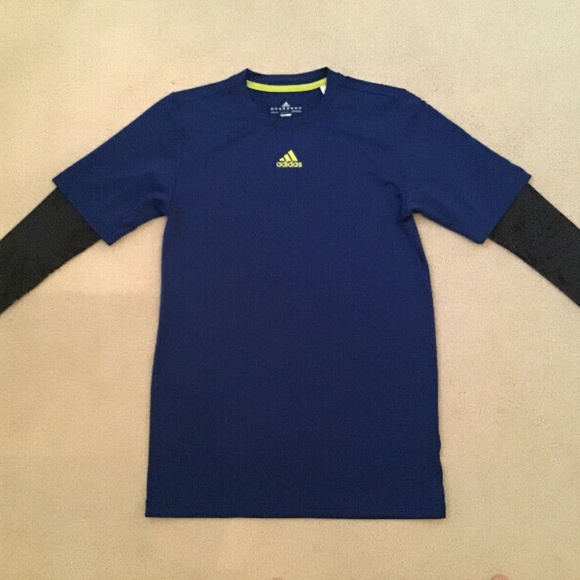 ADIDAS BOYS ATHLETIC LONG SLEEVE T SHIRT sz 15/16 - Picture 1 of 6